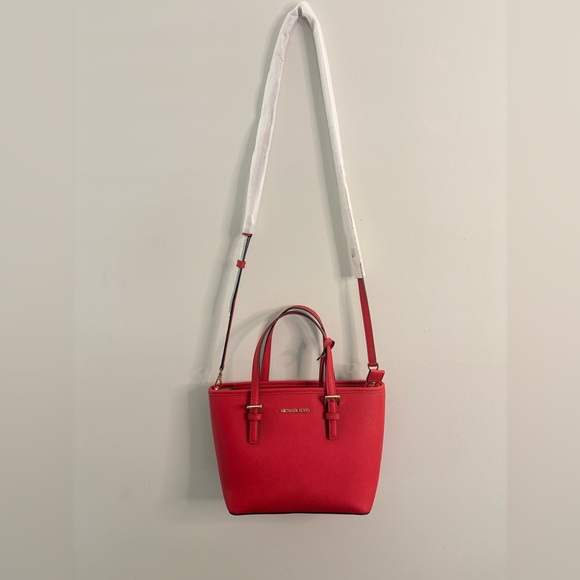 Michael Kors Red Saffiano Leather Satchel - Picture 1 of 10